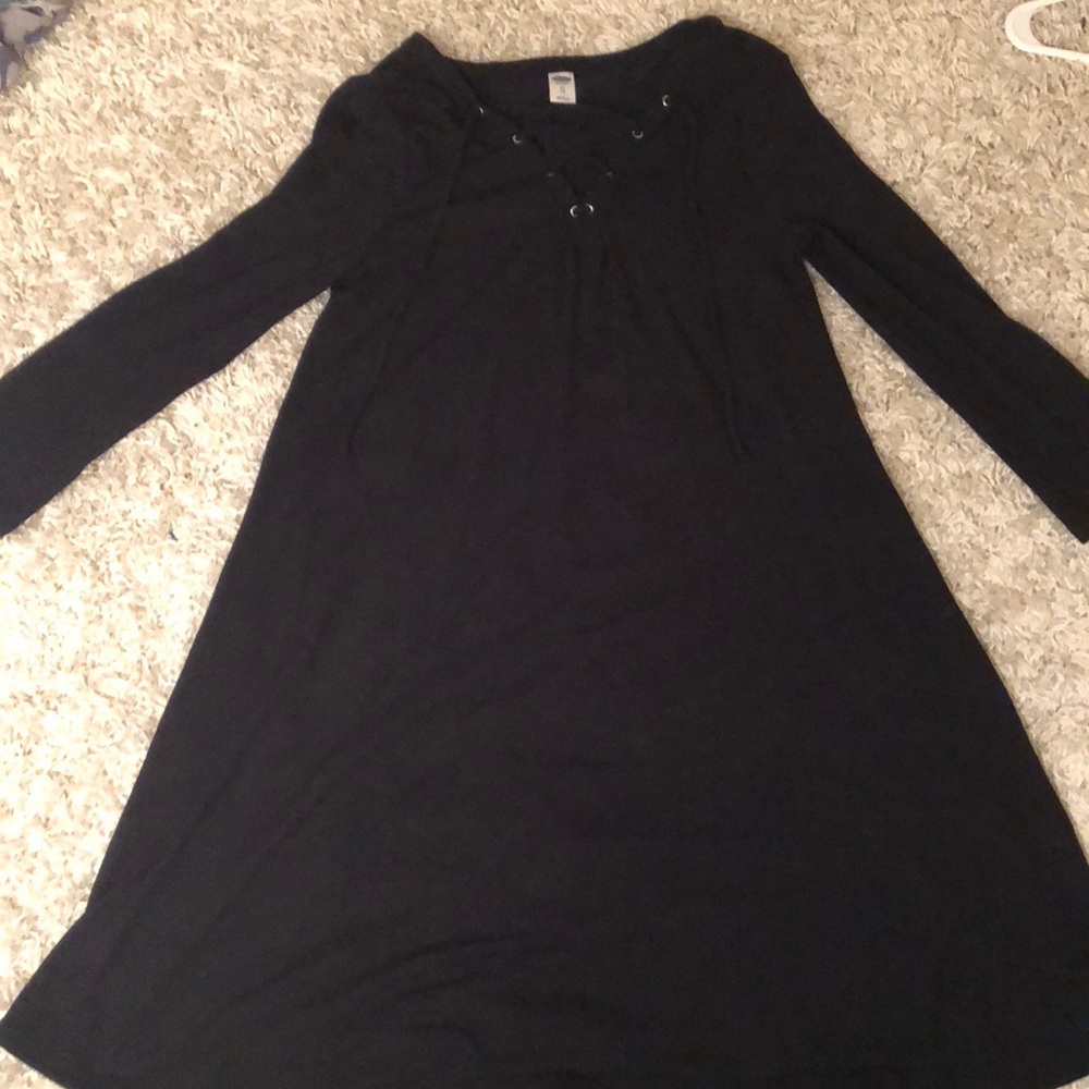 black tie up dress